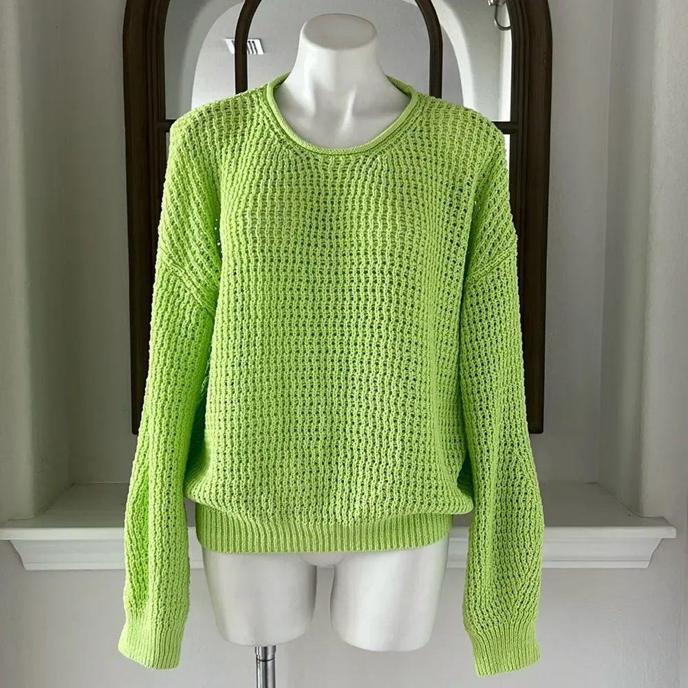 A.L.C Loose Knit Sweater in Lime Green, NWT, Size XL